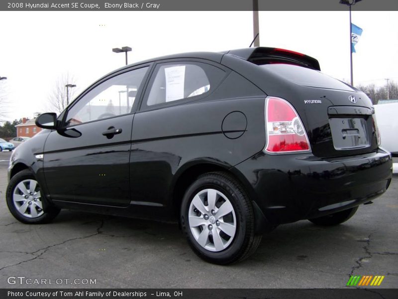 Ebony Black / Gray 2008 Hyundai Accent SE Coupe