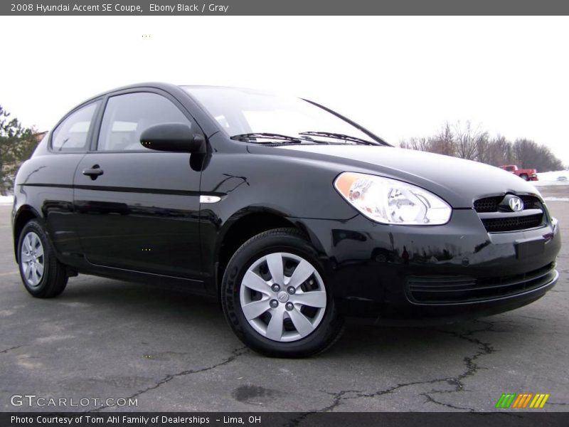 Ebony Black / Gray 2008 Hyundai Accent SE Coupe