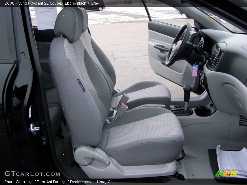 Ebony Black / Gray 2008 Hyundai Accent SE Coupe