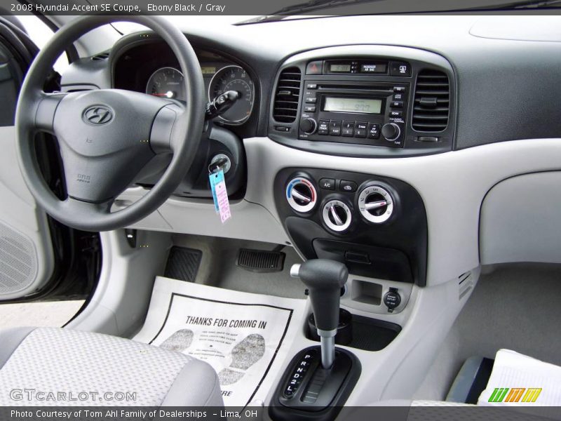 Ebony Black / Gray 2008 Hyundai Accent SE Coupe