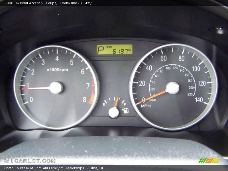Ebony Black / Gray 2008 Hyundai Accent SE Coupe