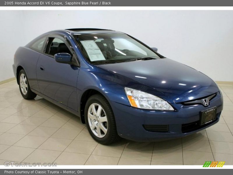 Sapphire Blue Pearl / Black 2005 Honda Accord EX V6 Coupe