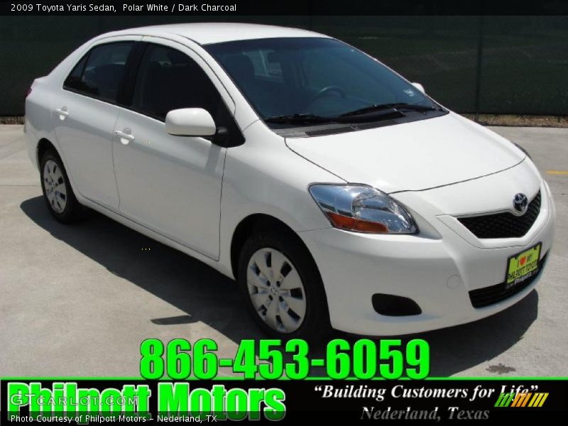 Polar White / Dark Charcoal 2009 Toyota Yaris Sedan