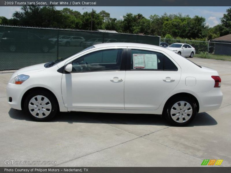 Polar White / Dark Charcoal 2009 Toyota Yaris Sedan