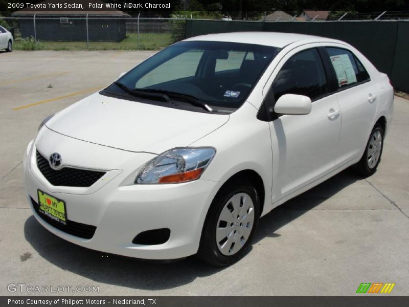 Polar White / Dark Charcoal 2009 Toyota Yaris Sedan