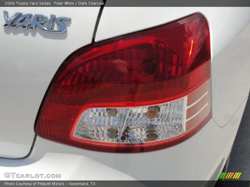 Polar White / Dark Charcoal 2009 Toyota Yaris Sedan