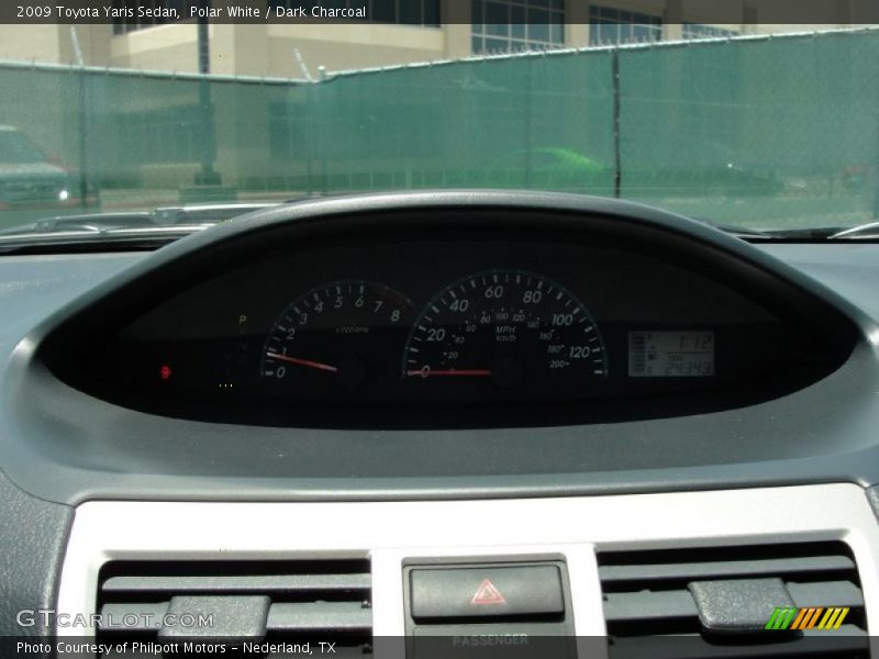 Polar White / Dark Charcoal 2009 Toyota Yaris Sedan