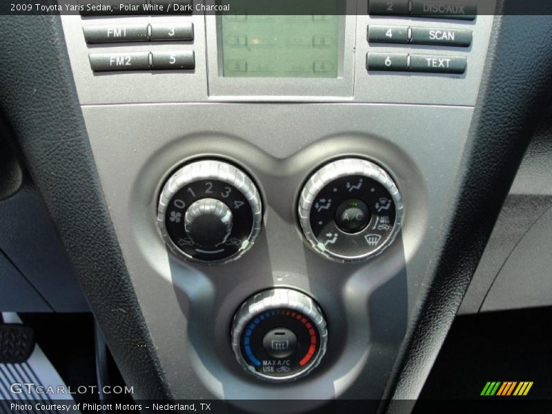 Polar White / Dark Charcoal 2009 Toyota Yaris Sedan