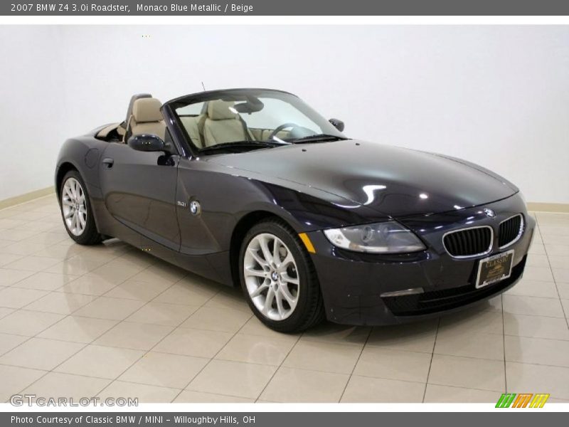 Monaco Blue Metallic / Beige 2007 BMW Z4 3.0i Roadster