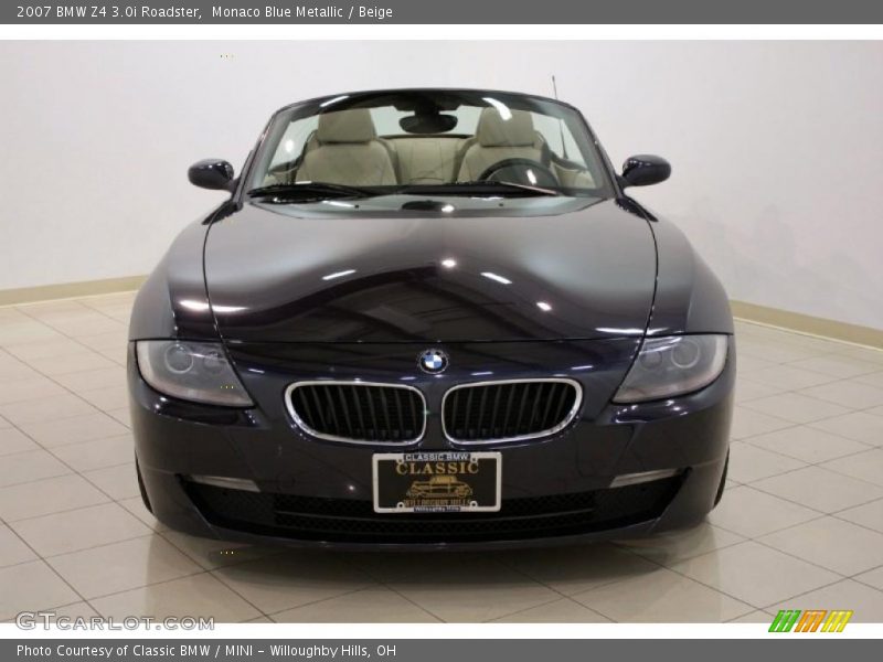 Monaco Blue Metallic / Beige 2007 BMW Z4 3.0i Roadster
