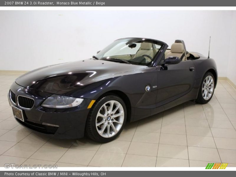 Monaco Blue Metallic / Beige 2007 BMW Z4 3.0i Roadster