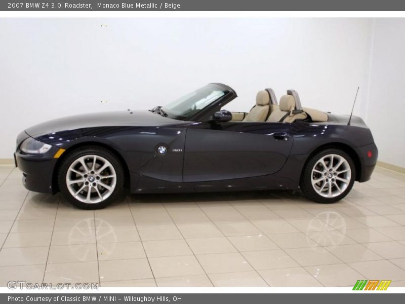 Monaco Blue Metallic / Beige 2007 BMW Z4 3.0i Roadster