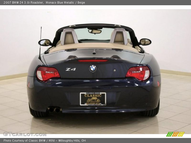 Monaco Blue Metallic / Beige 2007 BMW Z4 3.0i Roadster
