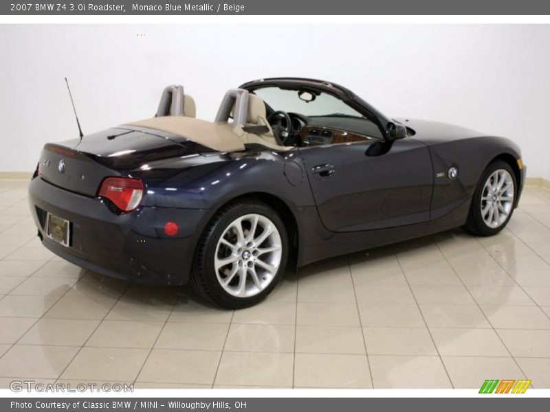 Monaco Blue Metallic / Beige 2007 BMW Z4 3.0i Roadster