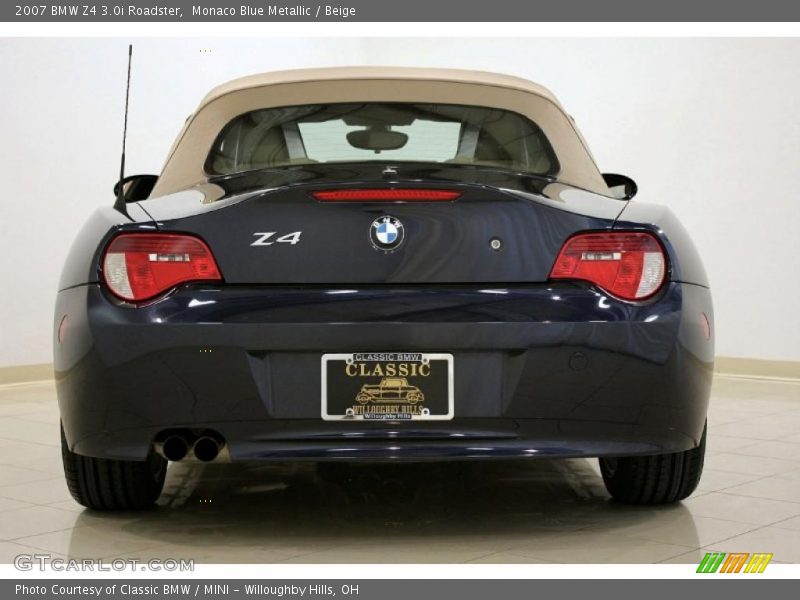 Monaco Blue Metallic / Beige 2007 BMW Z4 3.0i Roadster