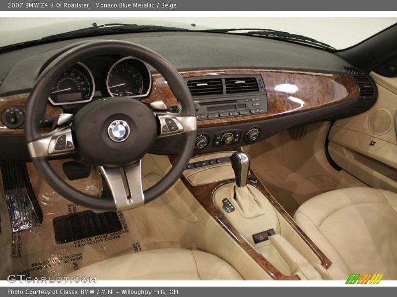 Monaco Blue Metallic / Beige 2007 BMW Z4 3.0i Roadster