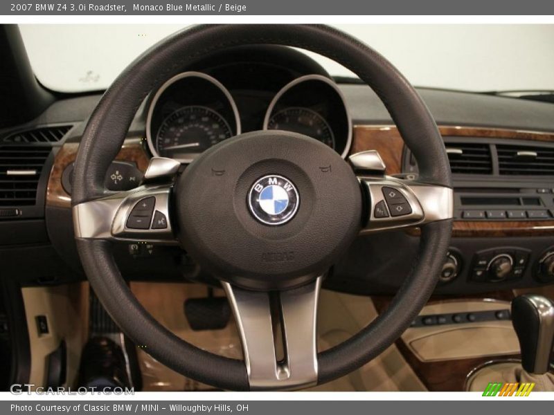 Monaco Blue Metallic / Beige 2007 BMW Z4 3.0i Roadster