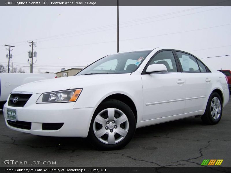 Powder White Pearl / Beige 2008 Hyundai Sonata GLS
