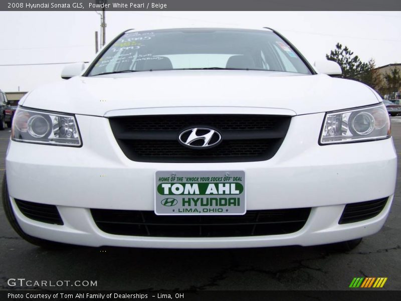 Powder White Pearl / Beige 2008 Hyundai Sonata GLS