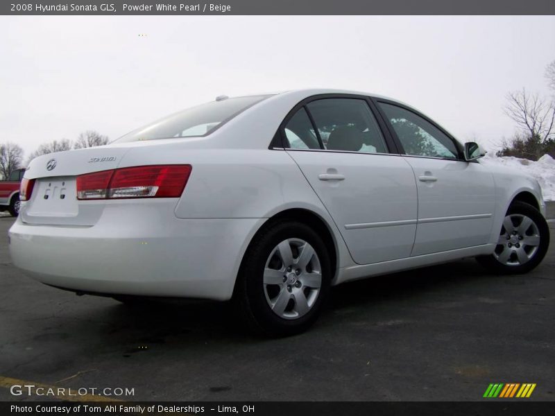 Powder White Pearl / Beige 2008 Hyundai Sonata GLS