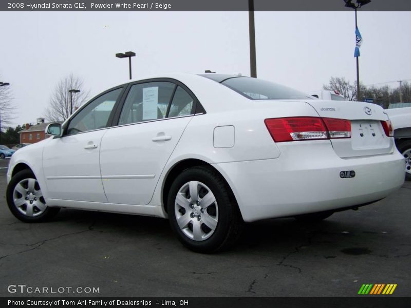 Powder White Pearl / Beige 2008 Hyundai Sonata GLS