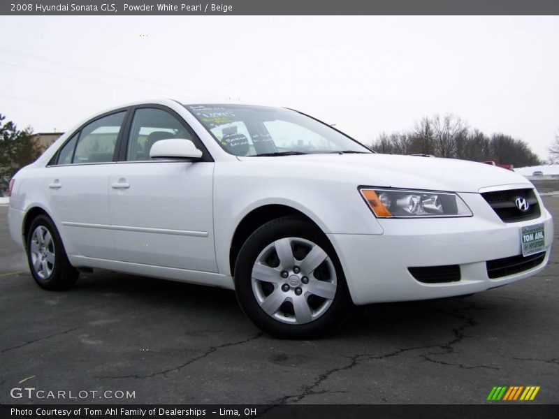 Powder White Pearl / Beige 2008 Hyundai Sonata GLS