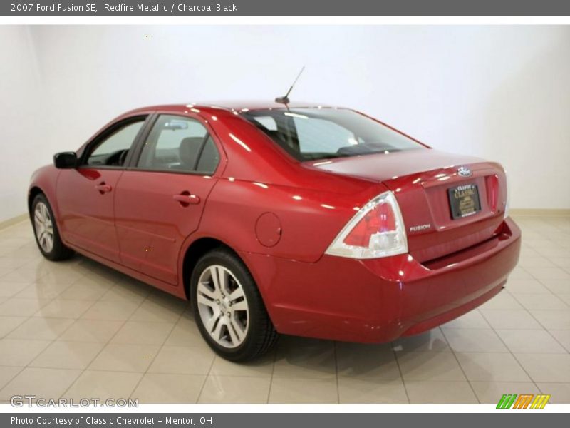 Redfire Metallic / Charcoal Black 2007 Ford Fusion SE