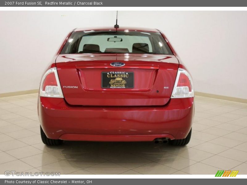 Redfire Metallic / Charcoal Black 2007 Ford Fusion SE