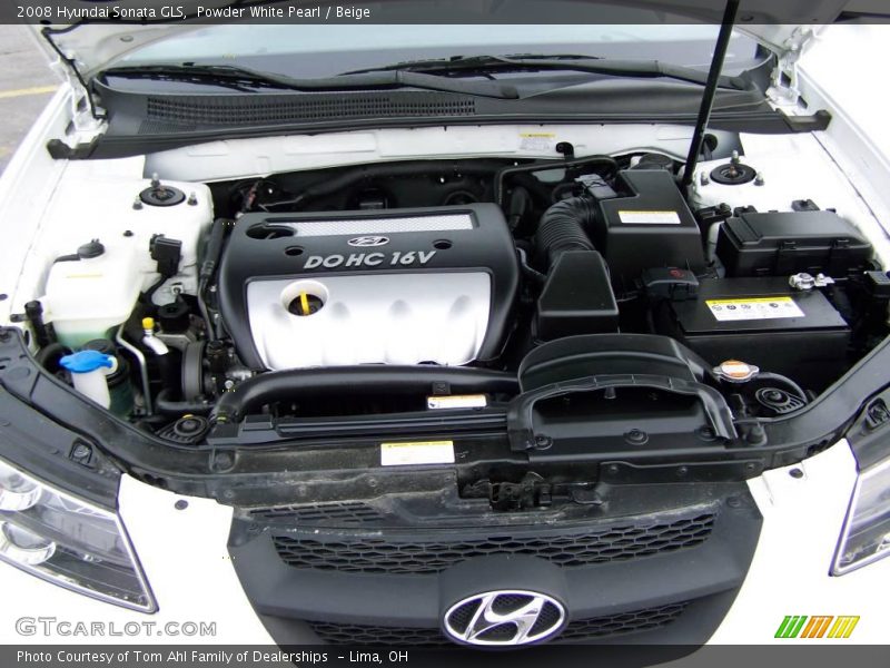 Powder White Pearl / Beige 2008 Hyundai Sonata GLS