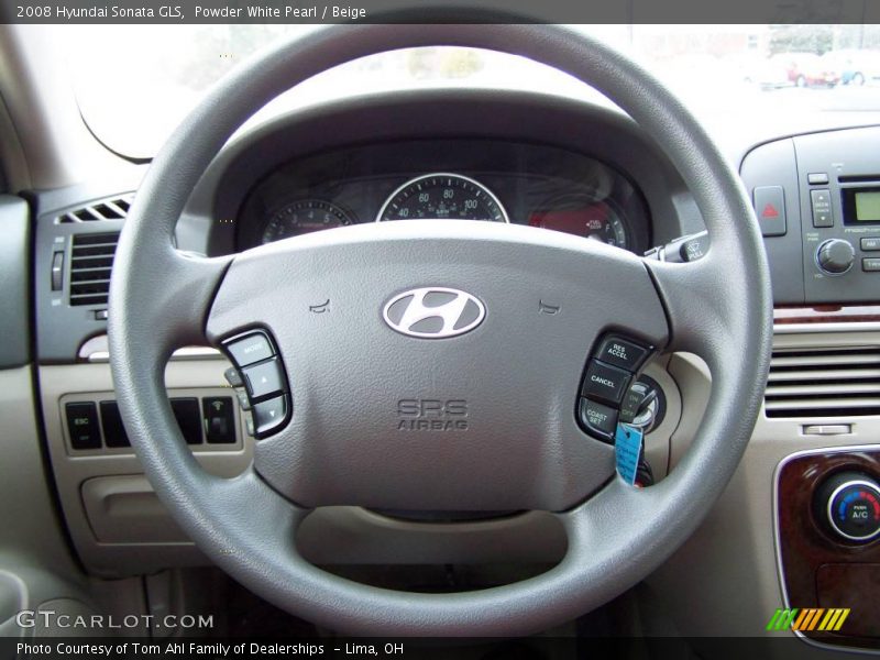 Powder White Pearl / Beige 2008 Hyundai Sonata GLS