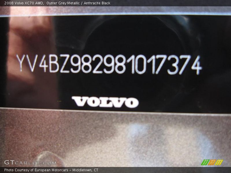 Oyster Grey Metallic / Anthracite Black 2008 Volvo XC70 AWD