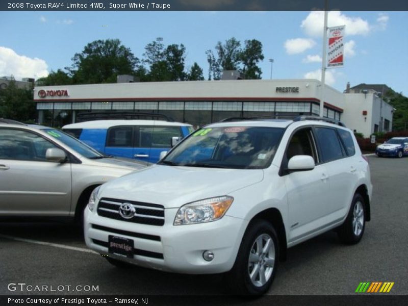Super White / Taupe 2008 Toyota RAV4 Limited 4WD