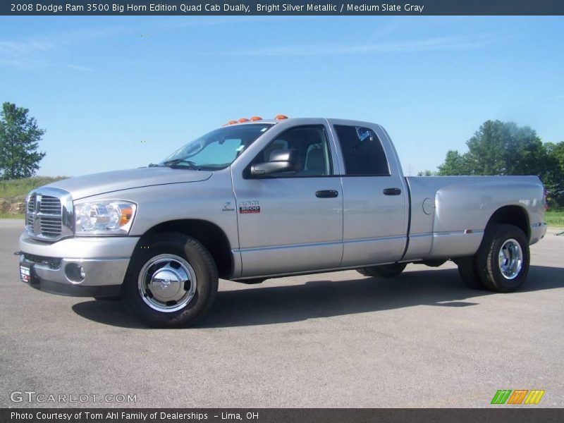 Bright Silver Metallic / Medium Slate Gray 2008 Dodge Ram 3500 Big Horn Edition Quad Cab Dually