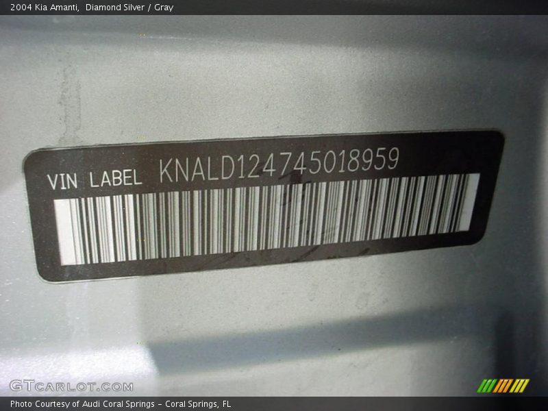 Diamond Silver / Gray 2004 Kia Amanti