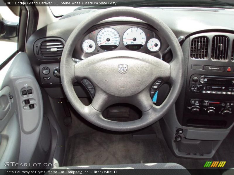 Stone White / Medium Slate Gray 2005 Dodge Grand Caravan SE