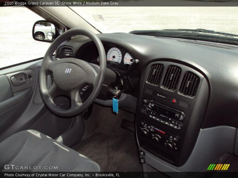 Stone White / Medium Slate Gray 2005 Dodge Grand Caravan SE