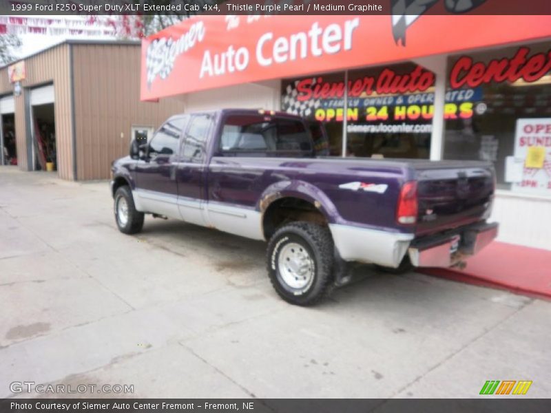 Thistle Purple Pearl / Medium Graphite 1999 Ford F250 Super Duty XLT Extended Cab 4x4