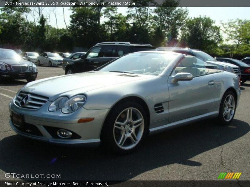 Diamond Silver Metallic / Stone 2007 Mercedes-Benz SL 550 Roadster