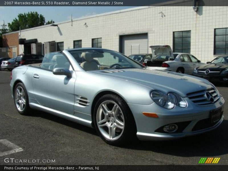 Diamond Silver Metallic / Stone 2007 Mercedes-Benz SL 550 Roadster