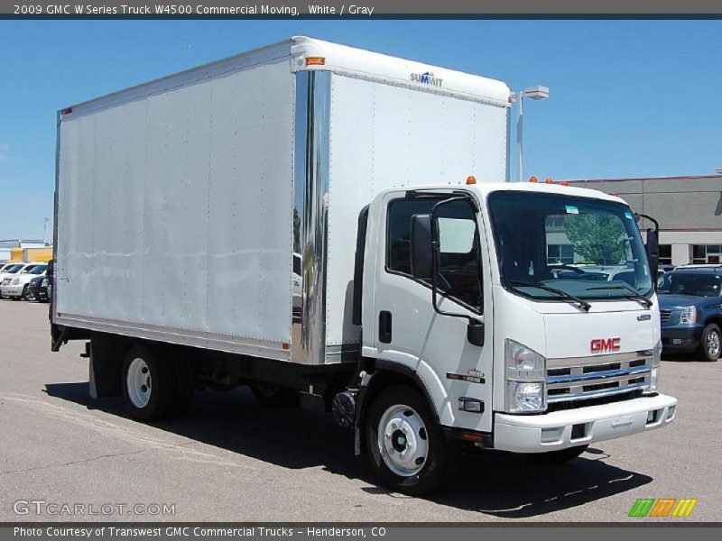 White / Gray 2009 GMC W Series Truck W4500 Commercial Moving