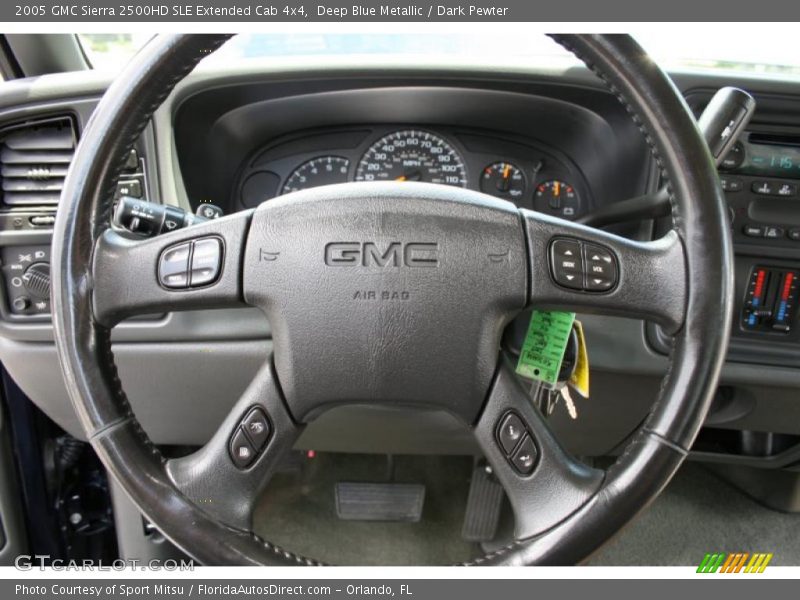 Deep Blue Metallic / Dark Pewter 2005 GMC Sierra 2500HD SLE Extended Cab 4x4