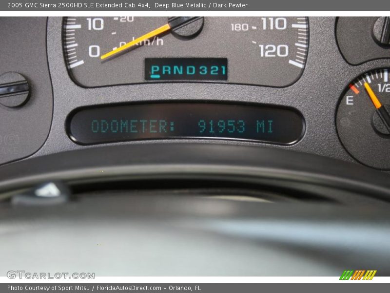 Deep Blue Metallic / Dark Pewter 2005 GMC Sierra 2500HD SLE Extended Cab 4x4