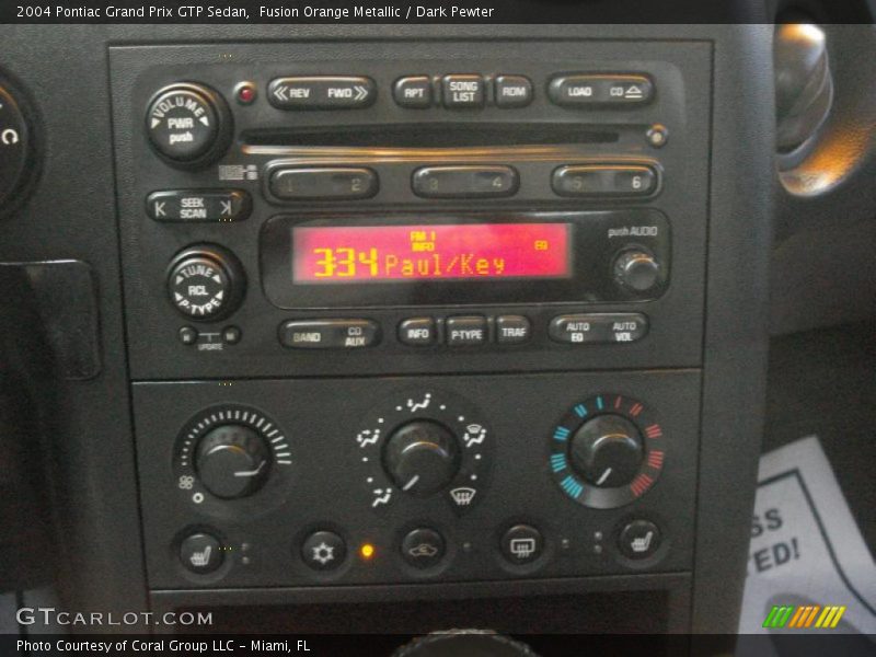 Fusion Orange Metallic / Dark Pewter 2004 Pontiac Grand Prix GTP Sedan