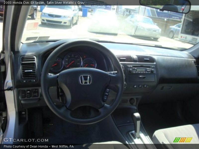 Satin Silver Metallic / Gray 2003 Honda Civic EX Sedan