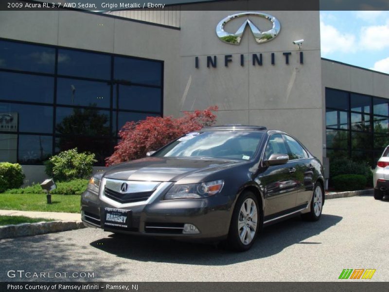 Grigio Metallic / Ebony 2009 Acura RL 3.7 AWD Sedan