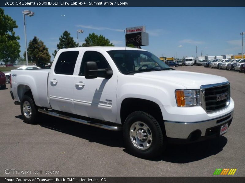 Summit White / Ebony 2010 GMC Sierra 2500HD SLT Crew Cab 4x4