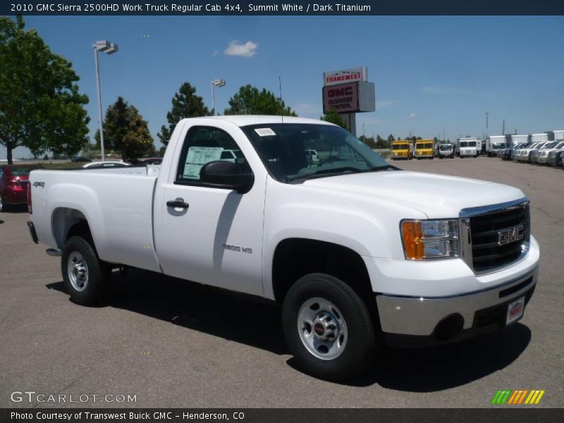 Summit White / Dark Titanium 2010 GMC Sierra 2500HD Work Truck Regular Cab 4x4