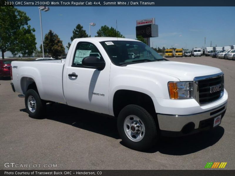 Summit White / Dark Titanium 2010 GMC Sierra 2500HD Work Truck Regular Cab 4x4