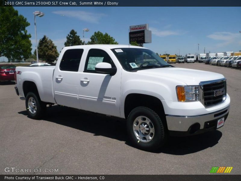 Summit White / Ebony 2010 GMC Sierra 2500HD SLT Crew Cab