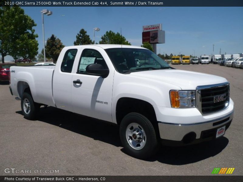 Summit White / Dark Titanium 2010 GMC Sierra 2500HD Work Truck Extended Cab 4x4
